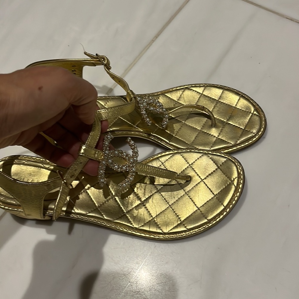 Womens channel gold gladiator sandals - Picture 6 of 6